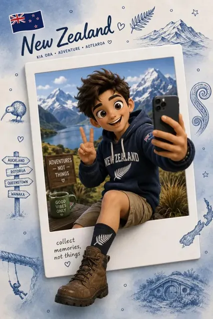 Premium 3d pixar style travel poster