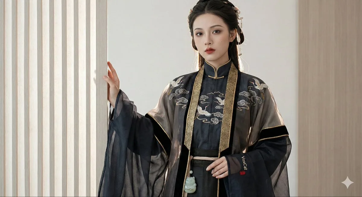 Cool luxury hanfu closeup — After