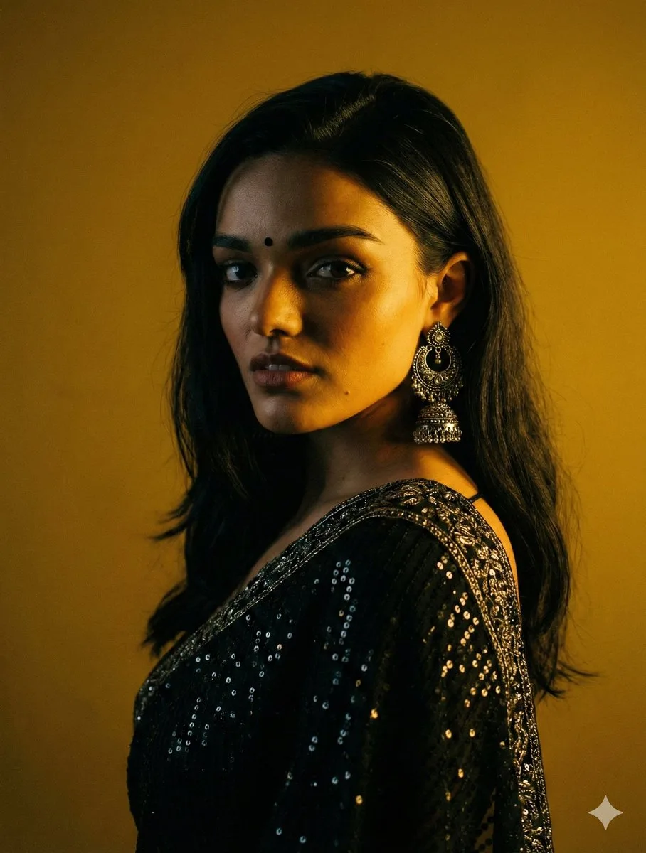Dark gold saree beauty — Sonra