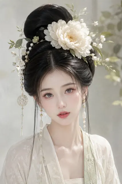 Oriental classical shimmering goddess portrait