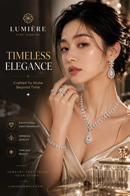 Luxury jewelry fashion editorial poster