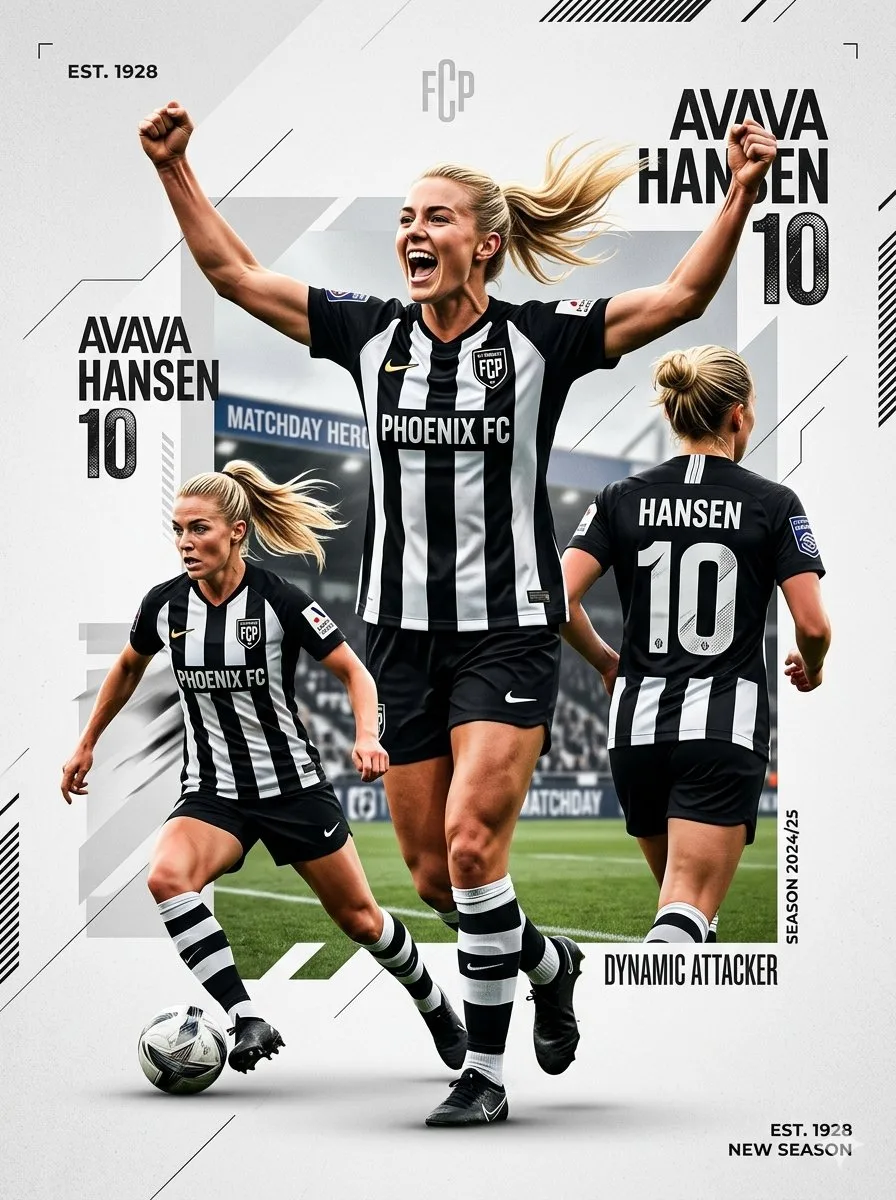 Female soccer player sports poster design — Sonra
