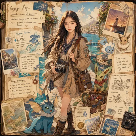 Vintage style fantasy trainer in journal illustration