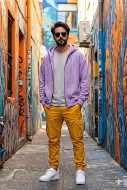 Neon alley fashionable street shoot