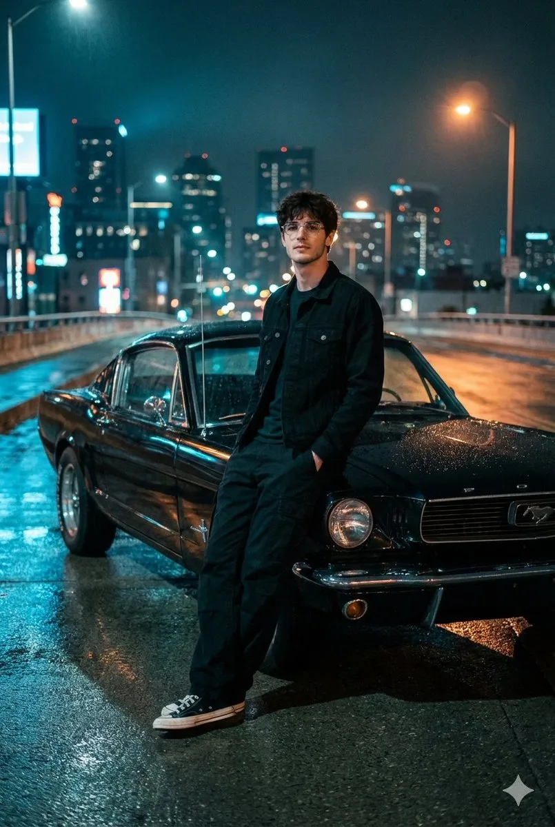 Blue neon muscle car — Sonra