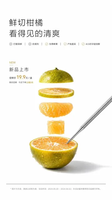 Minimalist lab style fresh cut citrus visual