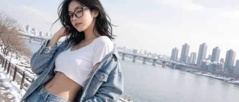 Seoul han river winter japanese korean portrait