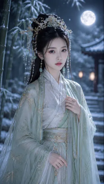 Moonlight xianxia tang fantasy female portrait