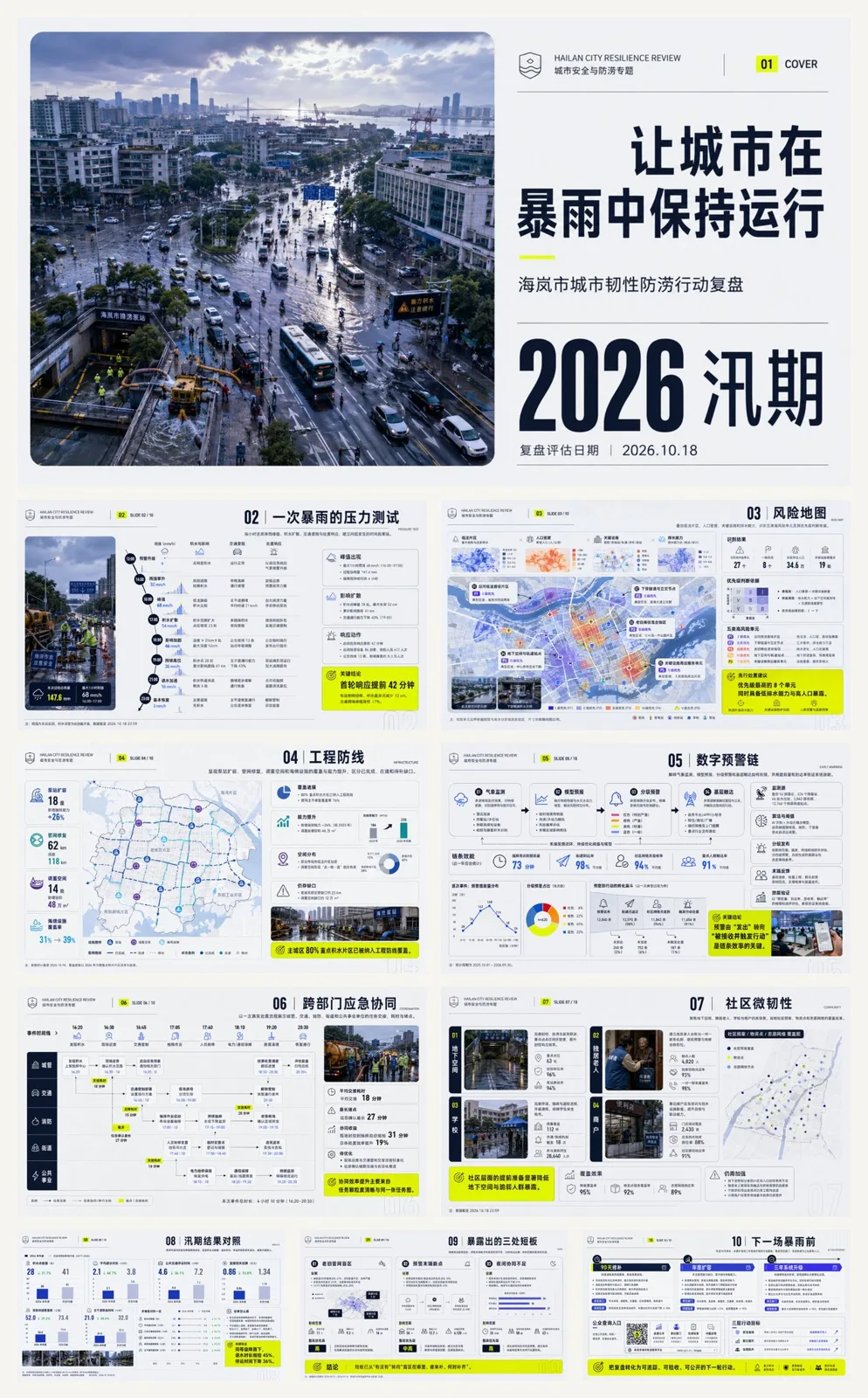 International style documentary city resilience report ppt — Sonra