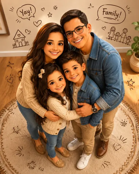 High end 3d animated family portrait
