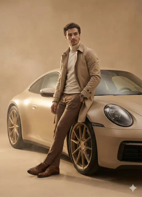 Desert lighting elegant boy luxury car