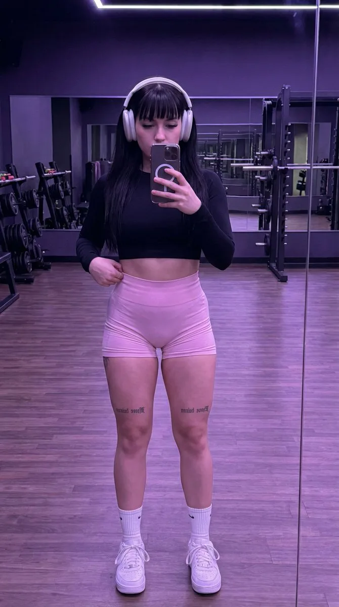 Purple neon fitness girl — After