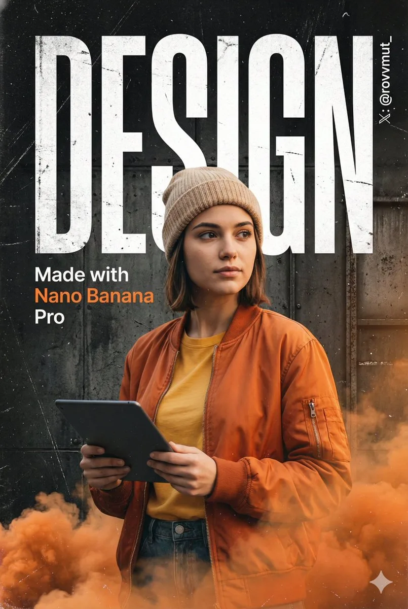 Creative streetwear orange jacket poster — Sonra