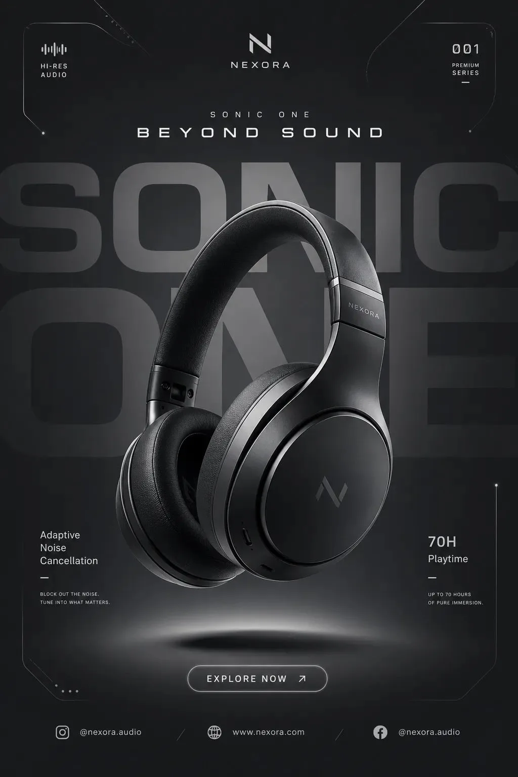 Premium modern tech product social media poster prompt — Sonra