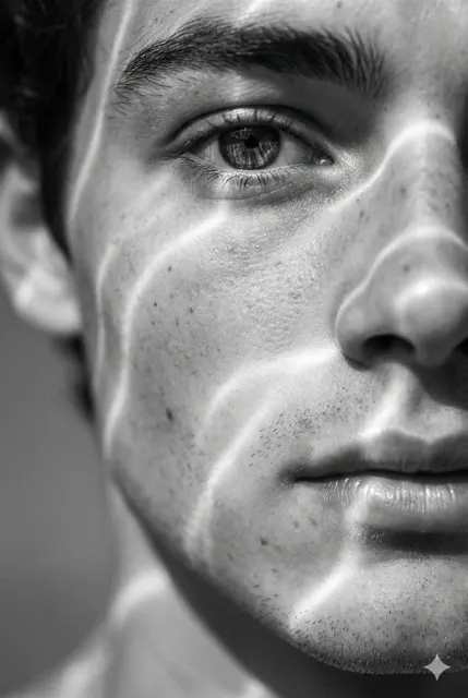 Light wave hyperrealistic portrait