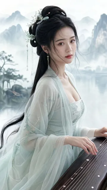 4k realistic new chinese style portrait woman