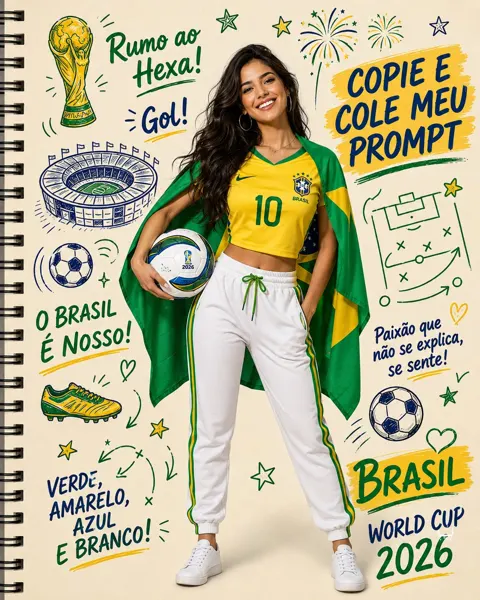 Brazil fifa world cup 2026 notebook style poster