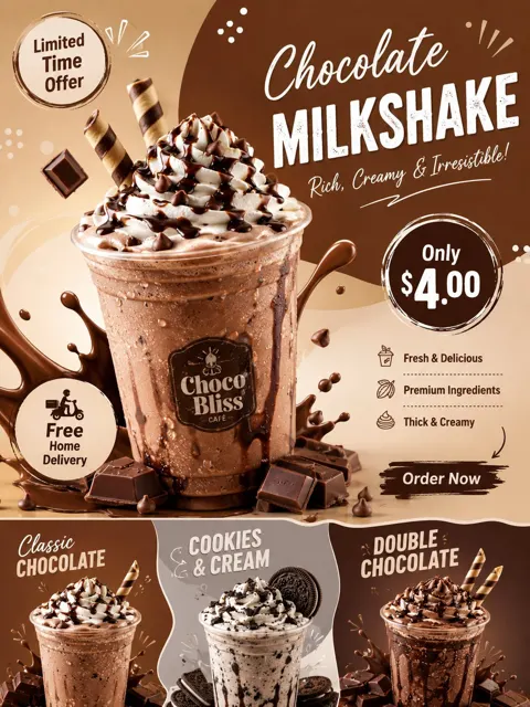 Modern premium social media food poster