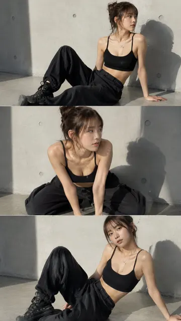 Japanese woman fashion studio triptych prompt