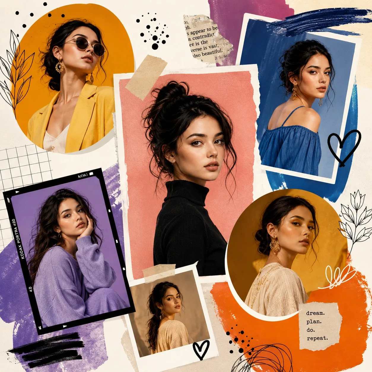 4k editorial scrapbook fashion collage — After