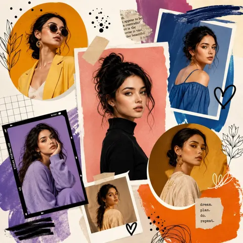 4k editorial scrapbook fashion collage