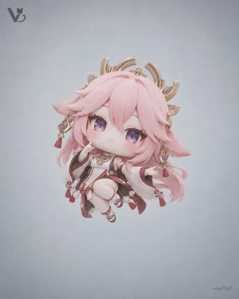 1 head chibi weightless minimalist gray photography