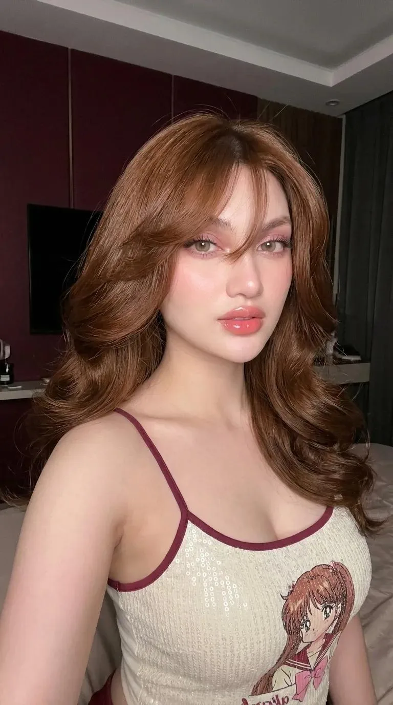 Ultra realistic korean layered blowout portrait y2k coquette — After