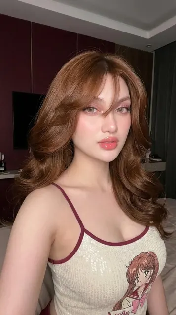 Ultra realistic korean layered blowout portrait y2k coquette
