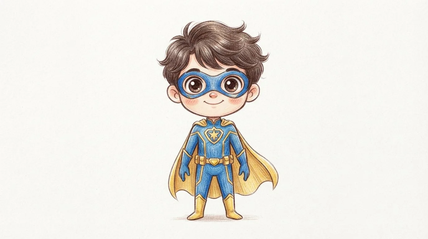 Chibi subject outfit colored pencil minimalist — After