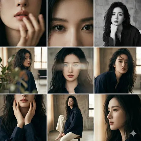 Cinematic magazine grid portrait