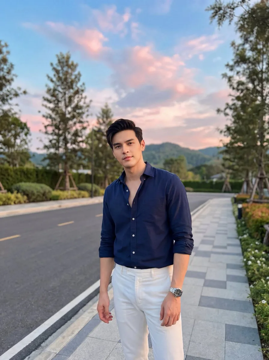 Sunset modern fashion man — Sonra