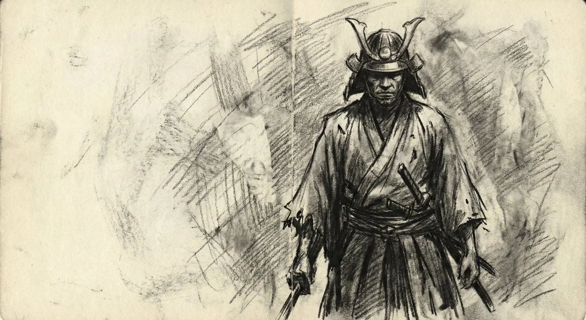 Gritty textured charcoal sketch — Sonra