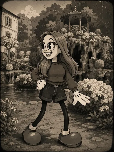 Vintage 1930s rubber hose cartoon character