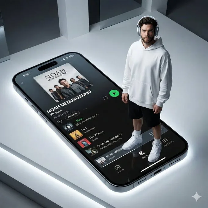 Giant iphone futuristic girl — After