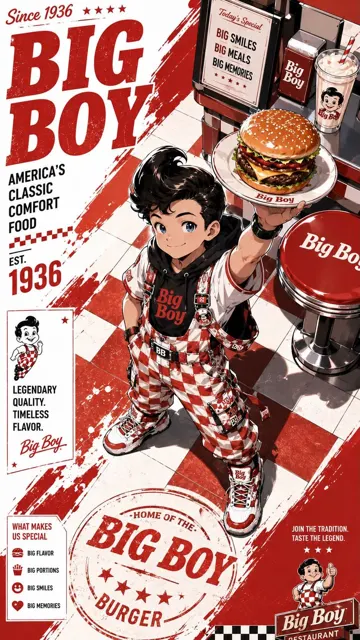 Anime streetwear fast food mascot poster