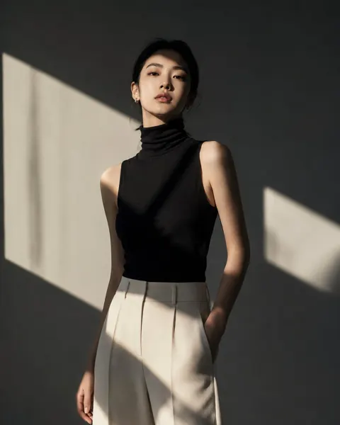 High end minimalist portrait photography geometric shadows