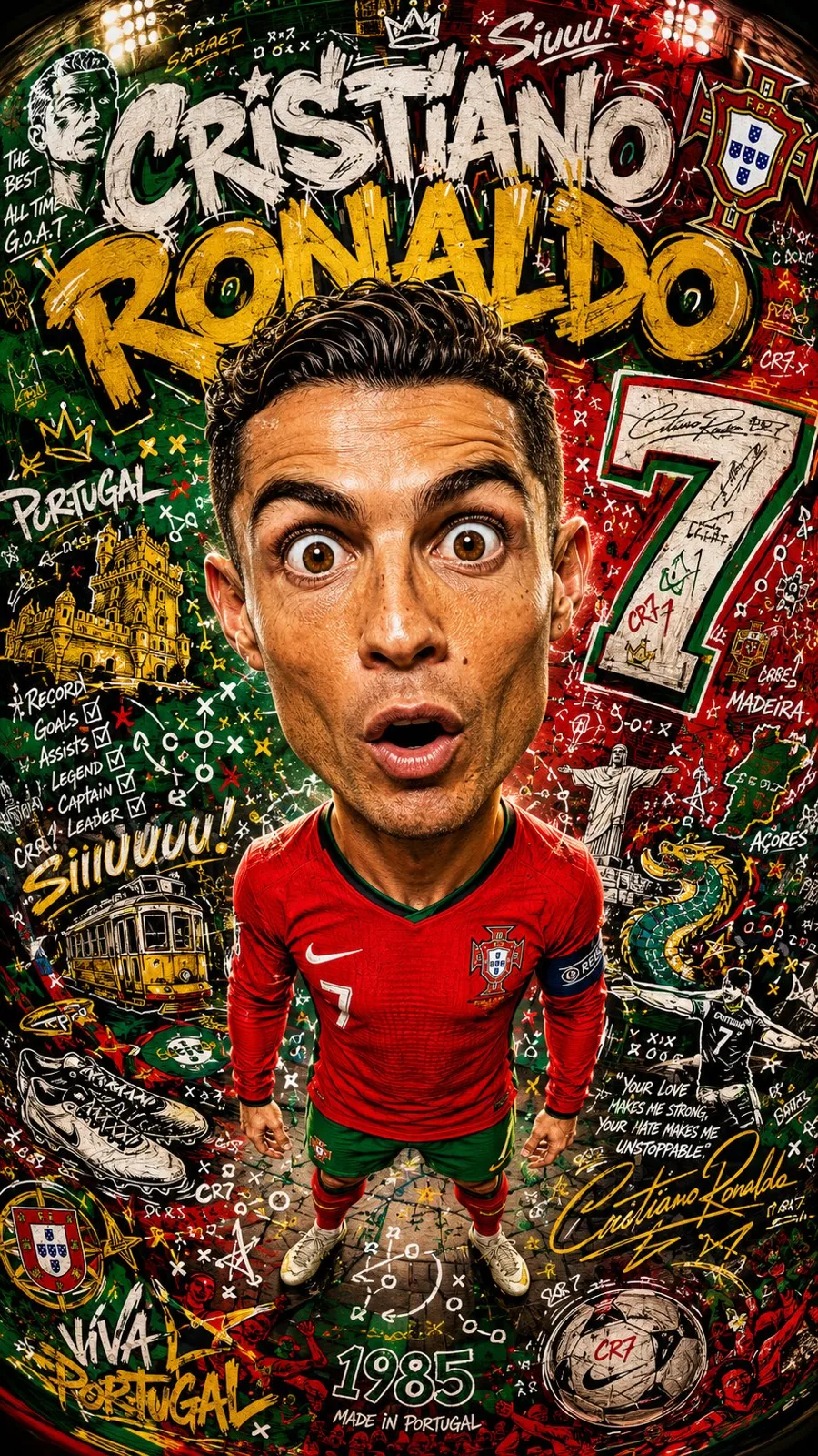 Ultra detailed football graffiti poster fisheye — After