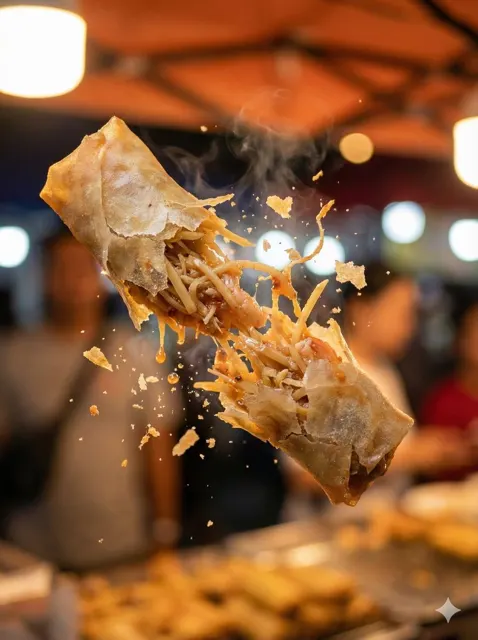 Split caramel night market dessert