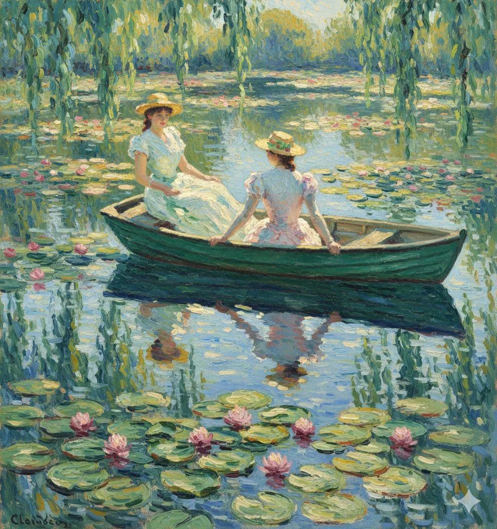 Monet water lily boat — After
