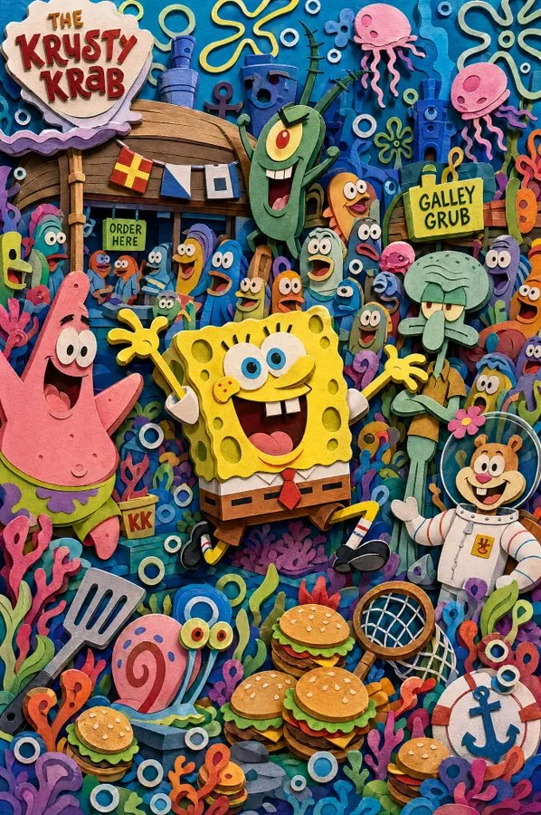 Hyper saturated cartoon diorama — After
