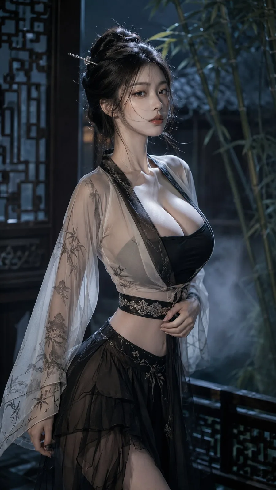 New chinese fashion editorial cold dreamcore portrait — Sonra