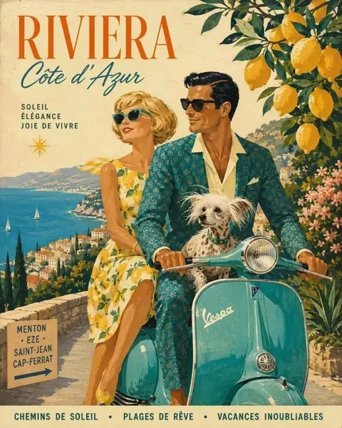 Mid century european travel illustration
