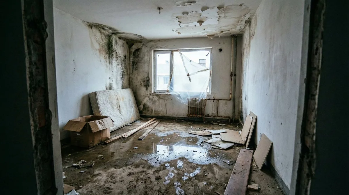 Abandoned house dust realistic light — After