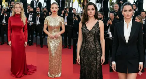 Cannes red carpet double stars collage