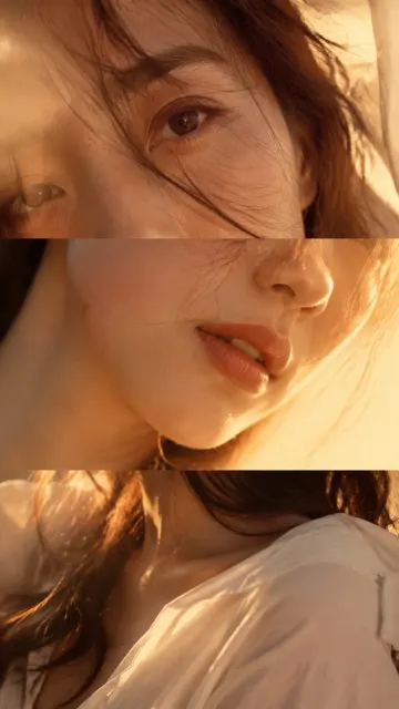 Vertical layered portrait collage photography