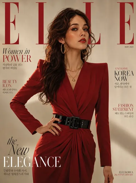 Ultra realistic korean woman elle magazine cover