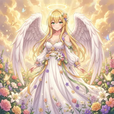 Flower guardian angel healing