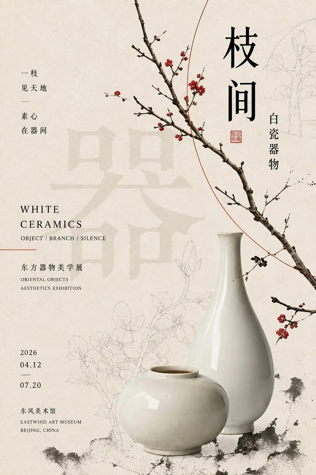 Modern oriental artifact editorial poster prompt — Sonra