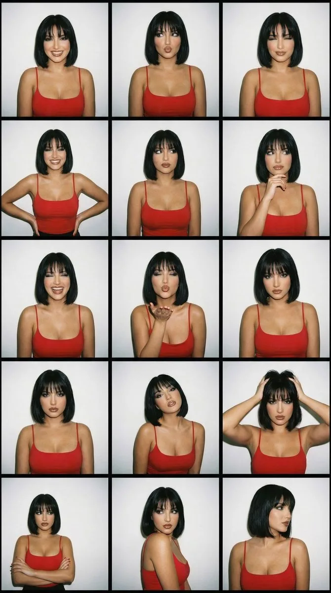 Y2k red satin girl photobooth — Sonra