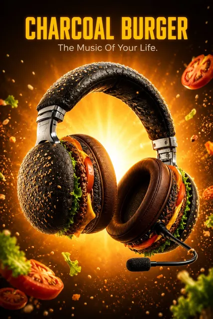 Ultra premium luxury watch and burger fusion ads